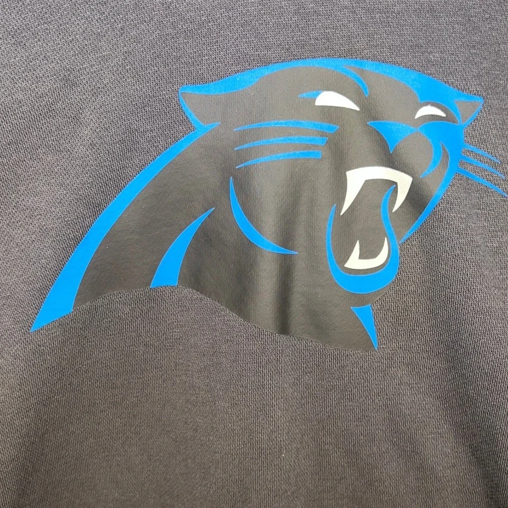 Nike NFL Carolina Panthers Hoodie Black Blue Colorblock Men's Large 02F2-0CEJ
